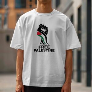 Free Palestine White DropShoulder