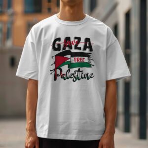 Free Gaza white Dropshoulder