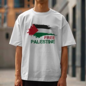 Free Palestine White Drop Shoulder