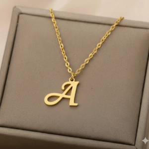 Personalized Gold Alphabet Necklace (A)