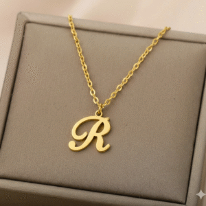 Personalized Gold Alphabet Necklace ( R )